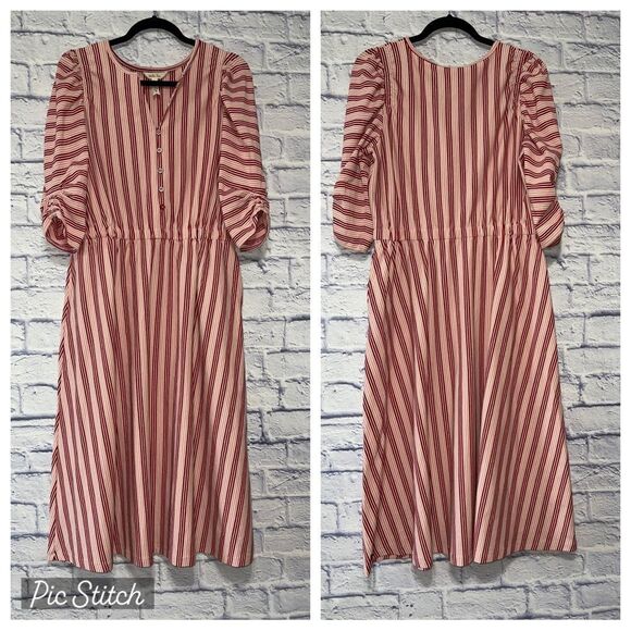 Matilda Jane Heart to Heart McIntosh Red Striped Knit Dress M - Picture 3 of 13